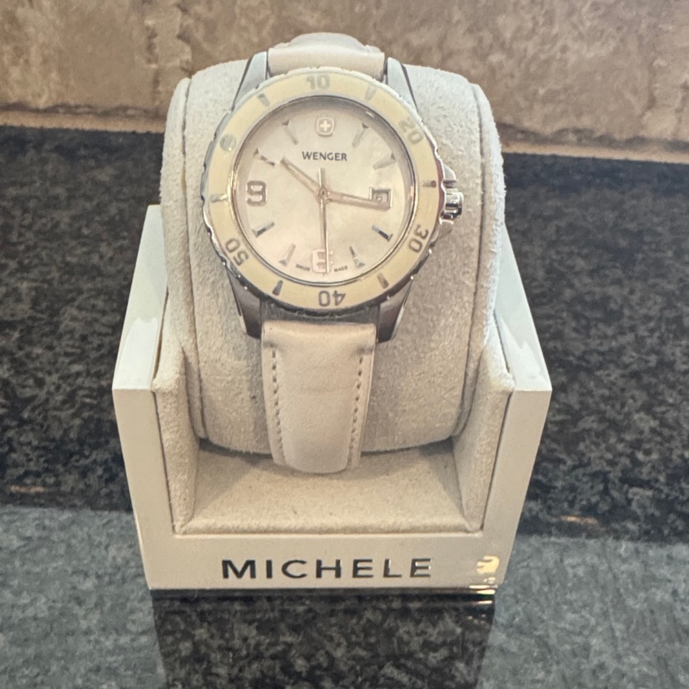Wenger Silver-Tone Watch with White Strap - Picture 2 of 3